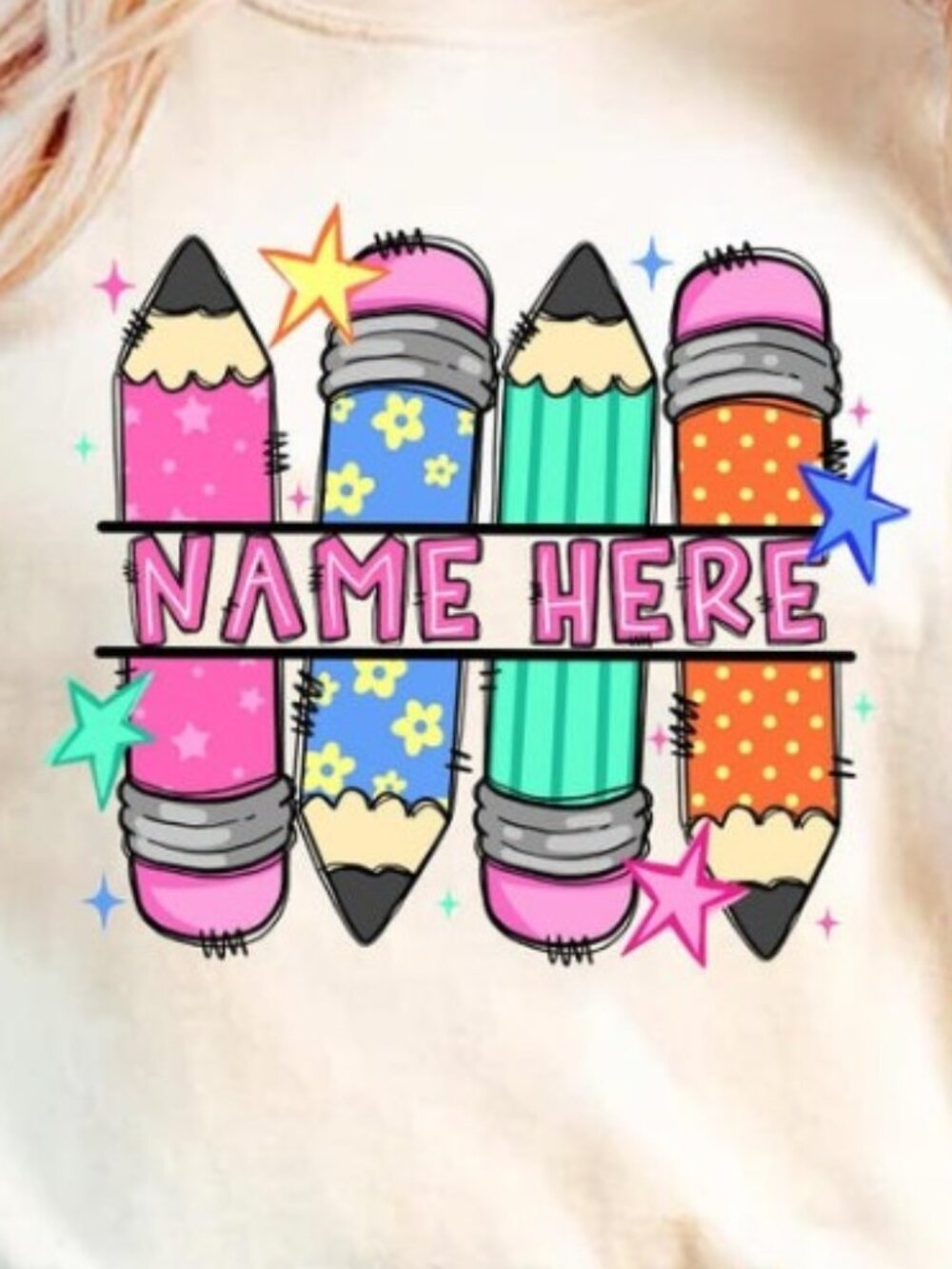 Custom Pencil Name Shirt, Personalized Teacher Kids Shirt - Picture 2 of 4